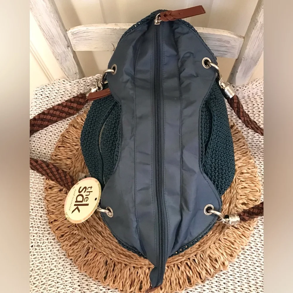 The Sak Indio Crochet Handbag Vintage Blue NWT